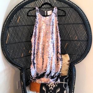 Silver sequin mini dress